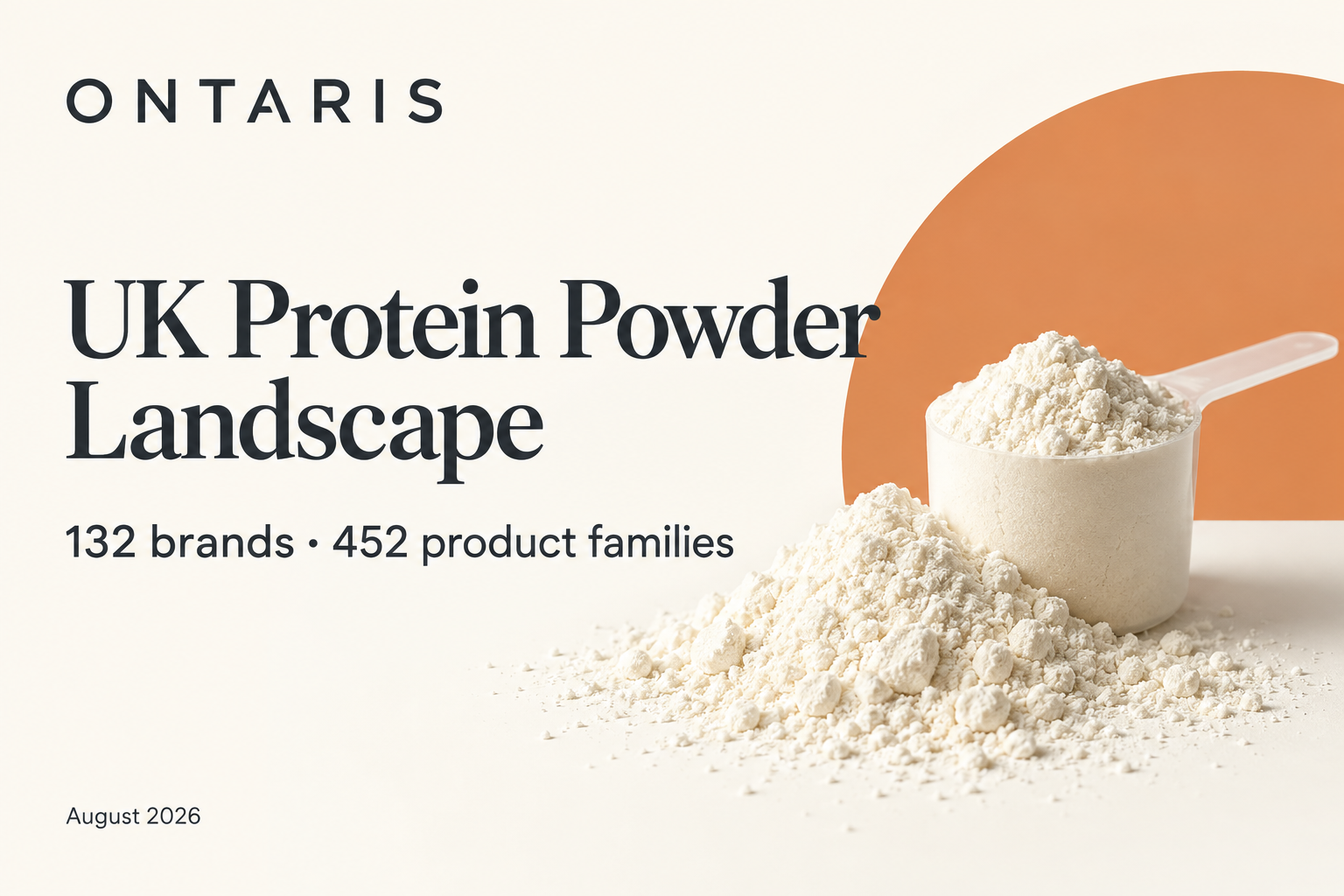 UK Protein Powder Landscape, 132 brands and 452 product families, August 2026